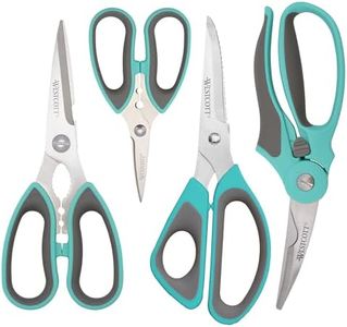 Westcott Titanium-Bonded Kitchen Shears 4pk, Durable and Versatile Scissors with Soft Handle for Precise Cutting, Ideal for Cooking