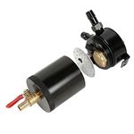 PRATYAHARA Universal Oil Catch Can Compact Baffled 2-Port Aluminum Reservoir Oil Catch Tank with Drain Valve Fuel Tank Parts