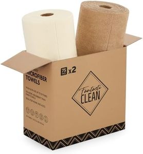 Fantasticlean Microfiber Cleaning Cloth Roll -150 Pack, Tear Away Microfiber Towels, 12" x 12", Reusable, Washable, Ultra Absorbent Dishcloth for All-Around Cleaning Supplies (Tan & Beige)