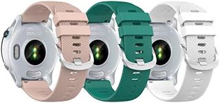 (3 Pack) T Tersely Band for Garmin Venu 2S/3S,Forerunner 265S/255S/255S music,vivoactive 4S,vivomove 3S,18mm Silicone cross grain Sport Watch Bands Quick Release Straps for Garmin