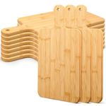 10 Pcs Bulk Cutting Board Wood Chopping Board Laser Engraving Serving Board Charcuterie Boards for Customized Mother's Day Wedding Housewarming Gift (with Handle,Bamboo)