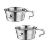 CAMPINGMOON 2pcs Set Stainless Steel Deep Type Camping Sierra Cup 450ml S-360 (2pcs Set)