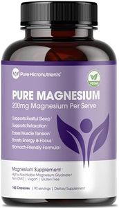 Pure Micronutrients Magnesium Glycinate Supplement (Chelated) 200mg, 180 Count