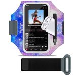 Karvense Arm Band for Phone for Running, Phone Holder for Running for iPhone & Samsung Galaxy, Cell Phone Armband Holder for Walking, Gym, Workout, w/Adjustable Strap & Zipper Pocket (Purple-S)