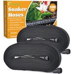 Soaker Hose 100 FT - Flat Garden Soaker Hose Irrigation Sprinkler, Save 80% Water, Heavy Duty Leakproof, 3/4" Linkable, Drip Watering Hose for Garden Beds, Lawns, Vegetable Field (50FT×2)