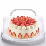 NVAZIOP Large 10 Inch Cake Carrier Keeper Stand with Handles and Lids Container for Transport Cake Holder Tray with Cover Round Cupcake Storage Kitchen Cooking Box