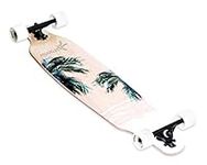 Muuwmi ABEC 7 Longboard, for children and adults, Skateboards, with or without lighting wheels (Beach)