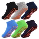 SkiBeaut Kids Socks Youth Trampolines Socks 6 Pairs Non Slip Grips Boys Girls Socks Slipper Children Socks for 6-9 Years