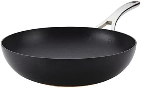 Anolon Nouvelle Copper Hard Anodized Nonstick Wok/Stir Fry Pan/Wok Pan - 12 Inch, Onyx Black