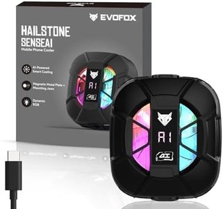 EvoFox Hailstone Sense AI Phone Cooler for Gaming | MagSafe Mobile Cooler with AI Smart Cooling, Real-Time Display, Silent High-Speed Fan, RGB Lights, Compact & Portable – Gaming Cooler for Phones