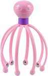 Agabani Head Scalp Massagers for Headache Relief,Scalp Stress Relax, 8 Roller Balls Prongs Head Massage Scratcher Deep Relaxation, Hair Stimulation Head Massager Handle (PINK)