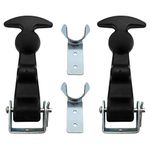 QWORK 2Packs 4.7 inch T-Handle Draw Latches with Brackets, Rubber Flexible Hood Catch t-Handle Hasp, for Tool Box, Hood, Vehicle Engine