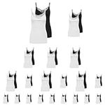 ONLY Women's Kira Lace Singlet 2 Pack Vest, Black (Black Pack: Black and White), XL UK