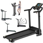 XEO HOME Treadmill Folding Treadmills For Home Gym office Foldable Indoor Space Saving FIXED INCLINE Workout LCD Pad Mobile & Water Bottle Holder Best Running Walking & Jogging Electric Machines