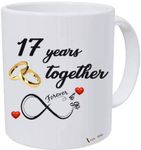 Alexus Happy 17th Year Marriage Anniversary love Ceramic Coffee Mug Slogan Quote Printed Ceramic Coffee & Tea Mug, Cup Best Gifts For Wedding/Anniversary/Couple/Marriage/Birthday/Return Gift -(350 ML) - White