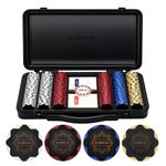 SLOWPLAY Nash 14 Grams Clay Poker Chips Set for Texas Hold’em, 300 PCS [Blank Chips] Features a High-end Chip case with Extra Durable German Polycarbonate Shell, Ideal Gifts for Poker Players