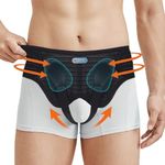 Upgraded Hernia Belt for Men & Women,Inguinal Hernia Support Belt with 4 Removable Medical Compression Pads,Hernia Support Truss for Single/Double Inguinal or Sports Hernia(Black, S)