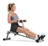 Sunny Health & Fitness SF-RW1205 Rowing Machine Rower w/ 12 Level Adjustable Resistance, Digital Monitor and 100 KG Max Weight