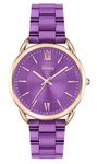 Women's Luxury Quartz Watch Purple Dial Roman Numerals Three Hand Analog Ladies Wrist Watches Gift for Women