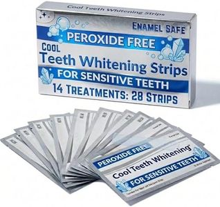 Cool Teeth Whitening Zero Peroxide Strips for Sensitive Teeth and Gums Whitener Band Kit 28 Pcs 14 Treatments 2 Week Supply Color Chart Gentle No Hp Bleach Free Instant White Tooth Non Slip Formula
