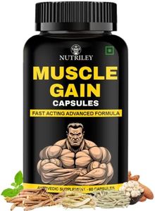 Nutriley Muscle Mass Gainer, Weight Gainer, bodybuilding supplements, Helps In Gain Weight, Build Muscle (60 Capsules)