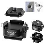 NEEWER GM47 Quick Release Plate Kit, Quick Switch Auto Lock Square QR Plate Compatible with Peak Design Capture V3 Clip, Arca Type Clamp Base Compatible with Arca Swiss DJI Ronin RS 4 Pro RS 3 RS 2