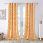 Story@Home Door Curtains 7 Feet Long Set of 4 100% Cotton, Bohemian Door Curtains Canvas Fabric Curtains for Living Room, Bedroom, 116 x 215 cm, Orange, Perfect for Festive Gifting