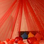 1iAM Red Decoration Net - 1pc Transparent, 5x1.5m Large, Reusable, Soft, Nylon Made Backdrop Net for Home, Office, Party Decor | Suitable for Birthdays, Anniversary Event