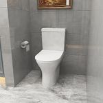 Biubiubath Round Toilet Close Coupled Soft Close Seat Cistern Modern Bathroom WC Pan