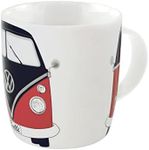 BRISA VW Collection - Volkswagen Large Ceramic Coffee-Tea-Cappuccino Mug Cup in T1 Bus Design (370 ml/12.5 fl oz/Bus Front/Red & Black)