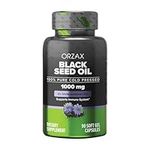 ORZAX 1000 mg Black Seed Oil Cold Pressed Capsules with 20mg Thymoquinone for Immune Support, Good Hair, Skin, and Joints (90 Soft Gel Capsules)