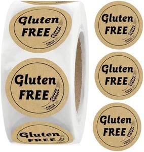 1 inch Gluten Free Brown Kraft Stickers Gluten Food Rotating Label Stickers for Gluten Free Food Retail Package 500pcs