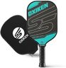 SS OXIKEN 16 mm Pickleball Paddles USAPA Approved T700 Carbon Fiber Pickle Paddle, 8.3oz, Thermoformed High Grit & Spin, 5.5” Elongated Handle, Anti Slip Sweat Absorbing Grip with Cover Case, Green