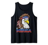 Merica Eagle Mullet 4th of July Men Women American Flag Gift Tank Top