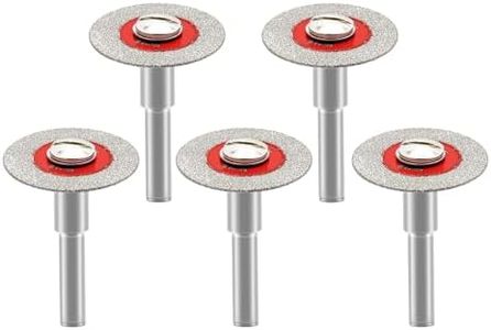 FOCSTOL Mini Diamond Glass Cutting Disc - 5pcs 1-3/16 Inch(30mm) Glass Saw Blade with 1/4 Inch(6mm) Round Shank for Glass Jade Crystal Wine Bottle Ceramic Tile