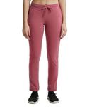 Jockey Women's Super Combed Cotton Elastane Stretch Slim Fit Trackpant_Style_1301_Rose Wine_M