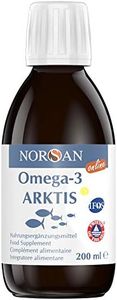 NORSAN Premium Omega 3 Huile de foie de morue de l'Arctique 200ml / 2000mg d' oméga-3 par dose journalière/huile de poisson 480mg EPA & 720mg DHA/oméga 3 huile issue de la pêche durable