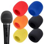 YOUSHARES On Stage Ball-Type Pop Filter Windscreen - 6 Pack Mic Cover Foam for SM58, Dynamic Microphone, Studio Microphone and Handeld Microphone to Reduce Plosive Wind Noises(Colourful)