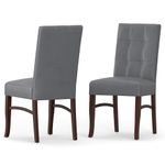 Simpli Home Ezra Deluxe Fabric Dining Chair Set of 2 Modern stone grey