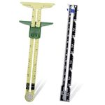 2 Pieces Sliding Gauge Measuring Sewing Tool, 5-in-1 Sliding Gauge Measuring Sewing Ruler Tool Fabric Quilting Ruler for Sewing Knitting Quilting Crafting