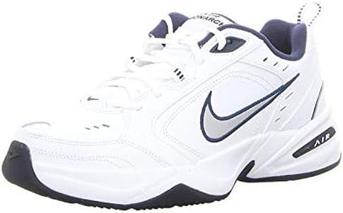Nike Men's Air Monarch IV Training Shoes, White/Metallic Silver-Midnight Navy, US 9