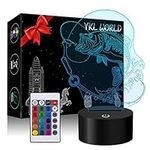 YKLWORLD 3D Fishing Lamp Illusion LED Night Light Touch Fish Desk Table Lamps 7 Color Changing USB Powered Home Bedroom Decor Lighting Christmas Birthday Gifts Toys for Boys Kids Fishing Lover