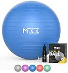 Mode33 Exercise Ball - 55 to 85cm Extra Thick Anti-Burst Yoga Ball with Hand Pump - Gym Ball for Fitness, Pilates ball, bouncing ball, Labour, Birthing Ball pregnancy, Swiss Ball - (M (65cm), Blue)