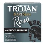 Trojan Condoms Bareskin Raw Lubricated, 24 Count