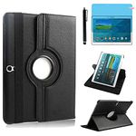 Case for Samsung Galaxy Tab S 10.5 inch 2014 (SM-T800 SM-T805) - 360 Degree Rotating Stand Case Full Protective Smart Cover,with Stylus Pen,Screen Film (Black)