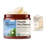 Sky Organics Organic Shea Butter, Replenishing Butter for Body & Face, Soothes, Softens & Boosts Skin's Overall Moisture and Radiance, Suitable for Dry Skin, USDA Certified Organic Skin Care, 454 gms