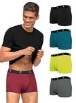 XYXX Men's Micro Modal Trunks - Ace Underwear for Men Pack of 5 (L; Rio Red+Black+Deep Sea Blue+Grey+Lime Green)