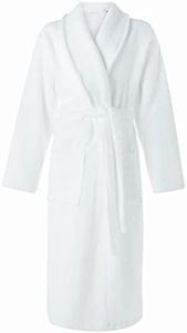 VINN Dunn Supersoft Unisex Terry Towelling Egyptian Cotton Dressing Gown Hotel Spa Bathrobe Highly Absorbent Women Man Towel Cosy Bath Wrap 400GSM White, White, One Size