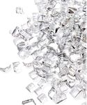 GASPRO 10 lbs Clear Fire Glass for Fire Pit Table, Reflective Gas Fireplace Glass Rocks, Gorgeous, 1/2 Inch