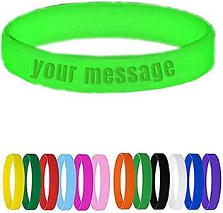 Personalized Silicone Wristbands Bulk with Text Message Custom Rubber Bracelets Customized Rubber Band Bracelets for Events, Motivation,Fundraisers, Awareness,Noctilucous
